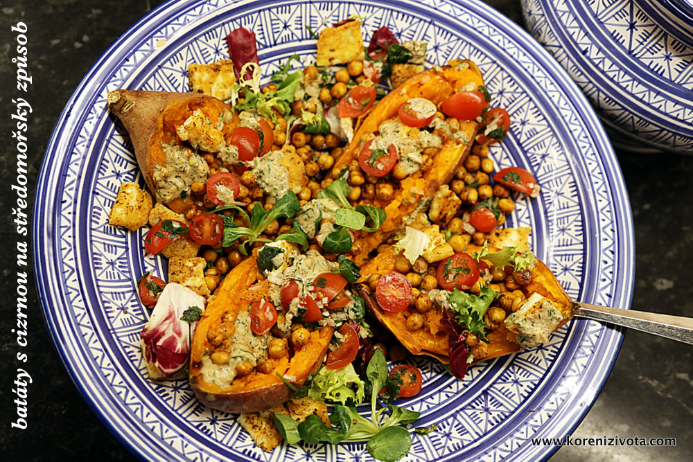 Pečené batáty s cizrnou