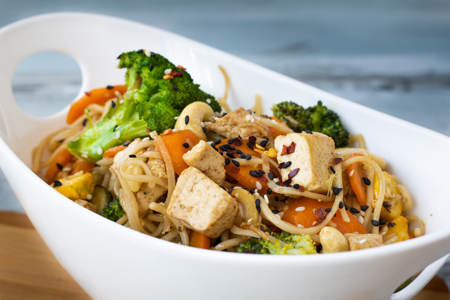 Tofu s restovanou zeleninou